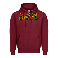 Burgundy hope juneteenth Zipper Hoodie - CowGirlArtShop