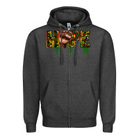 Charcoal Heather hope juneteenth Zipper Hoodie - CowGirlArtShop
