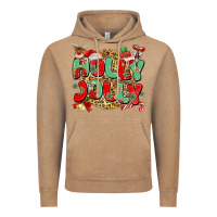 Vintage Coffee holly jolly christmas Vintage Hoodie - MaliasSmallBusiness