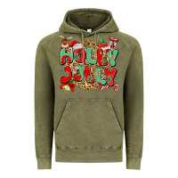 Vintage Olive holly jolly christmas Vintage Hoodie - MaliasSmallBusiness