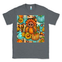 Charcoal Heather thanksgiving turkey with tartan seamless pattern bbs Classic Tee - BundleAndBundleShop