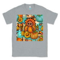 Heather Grey thanksgiving turkey with tartan seamless pattern bbs Classic Tee - BundleAndBundleShop