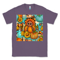 Lavender thanksgiving turkey with tartan seamless pattern bbs Classic Tee - BundleAndBundleShop