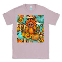 Lilac thanksgiving turkey with tartan seamless pattern bbs Classic Tee - BundleAndBundleShop