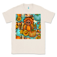 Natural thanksgiving turkey with tartan seamless pattern bbs Classic Tee - BundleAndBundleShop