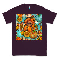 Plum thanksgiving turkey with tartan seamless pattern bbs Classic Tee - BundleAndBundleShop