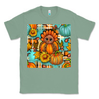 Sage thanksgiving turkey with tartan seamless pattern bbs Classic Tee - BundleAndBundleShop