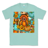 Seafoam thanksgiving turkey with tartan seamless pattern bbs Classic Tee - BundleAndBundleShop