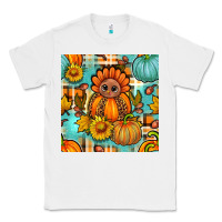White thanksgiving turkey with tartan seamless pattern bbs Classic Tee - BundleAndBundleShop