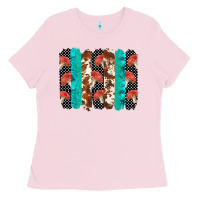 Bubblegum Pink ladybug brushstrokes  2 Ladies Tee - BarkalooDesign