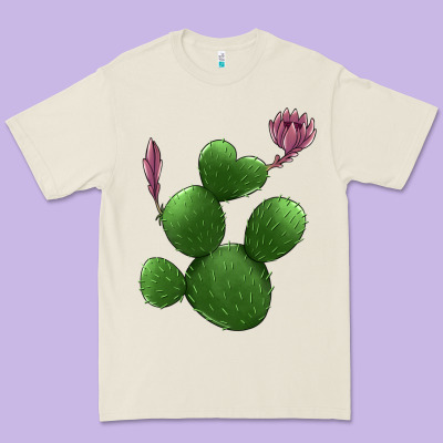 Heart Cactus Premium Tee Designed By Jasminsmagicworld