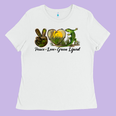 Peace Love Green Lizard Ladies Tee Designed By Lillyallendesigns