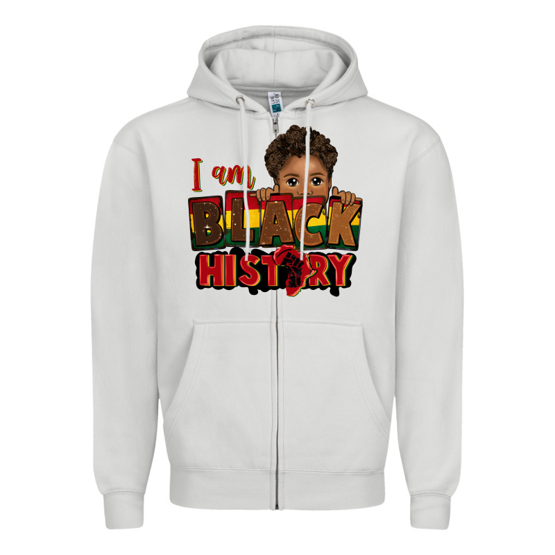 I Am Black History Black Boy Peekaboo Juneteenth Zipper Hoodie by CowGirlArtShop | Teevron