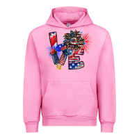 Fuchsia Pink patriotic Love Urban Hoodie - CowhideDigitalArt