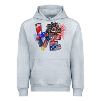 Heather Grey patriotic Love Urban Hoodie - CowhideDigitalArt