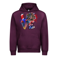 Mauve Wine patriotic Love Urban Hoodie - CowhideDigitalArt