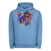 Pigment Pebble Blue patriotic Love Urban Hoodie - CowhideDigitalArt