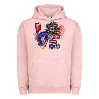 Pigment Salmon patriotic Love Urban Hoodie - CowhideDigitalArt