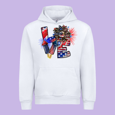 Patriotic Love Urban Hoodie Designed By Cowhidedigitalart