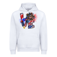 White patriotic Love Urban Hoodie - CowhideDigitalArt