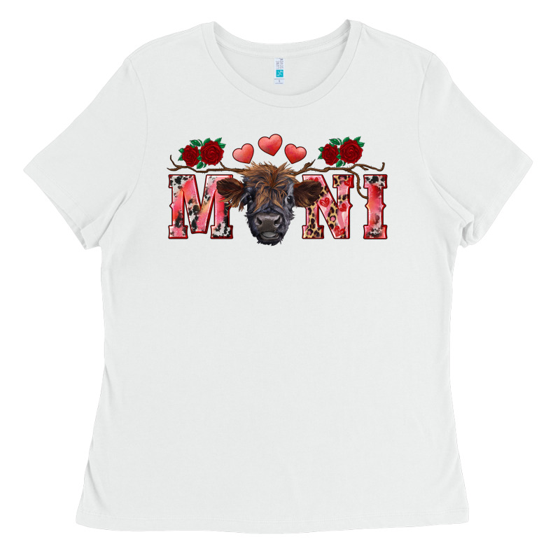 Valentine's Day Mini Black Highland Calf Ladies Tee by RanaPortraitStore | Teevron