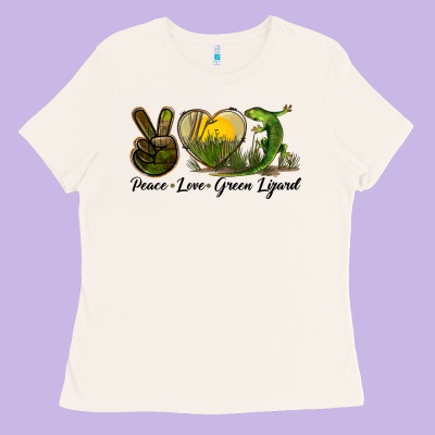Peace Love Green Lizard Ladies Tee Designed By Lillyallendesigns