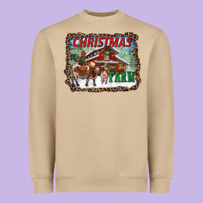 Christmas On The Farm Heavyweight Sweatshirt Designed By Ranaportraitstore