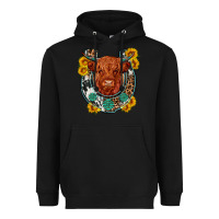 Black western leopard cowhide cow horseshoe Heavyweight Hoodie - OliviaCreatesArt