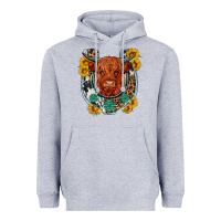 Heather Grey western leopard cowhide cow horseshoe Heavyweight Hoodie - OliviaCreatesArt
