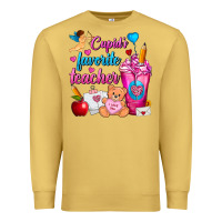 Antique Gold Cupid's Favorite Teacher Valentine's Day Frappe Premium Sweatshirt - FaDigitalArtStudio