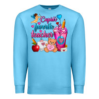 Ocean Blue Cupid's Favorite Teacher Valentine's Day Frappe Premium Sweatshirt - FaDigitalArtStudio