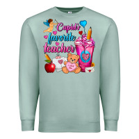 Seafoam Cupid's Favorite Teacher Valentine's Day Frappe Premium Sweatshirt - FaDigitalArtStudio