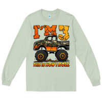 Matcha i'm three this is how i roll monster truck birthday Long Sleeve Tee - Jasminsmagicworld