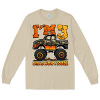 I'm Three This Is How I Roll Monster Truck Birthday Long Sleeve Tee | Teevron