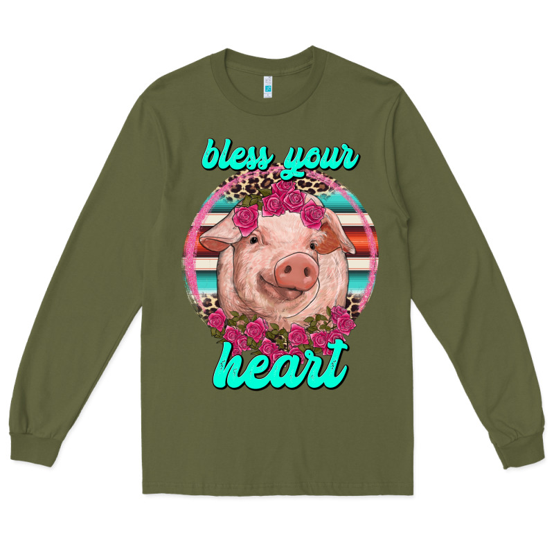Bless Your Heart Pig Long Sleeve Tee by RanaPortraitStore | Teevron
