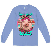 Colony Blue bless your heart pig Long Sleeve Tee - RanaPortraitStore