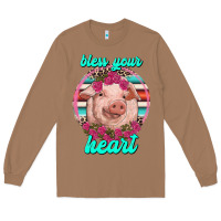 Toasted Coconut bless your heart pig Long Sleeve Tee - RanaPortraitStore