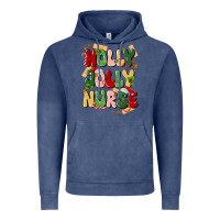 Vintage Denim holly jolly nurse Vintage Hoodie - MaliasSmallBusiness