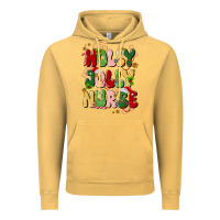 Vintage Mustard holly jolly nurse Vintage Hoodie - MaliasSmallBusiness