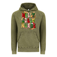 Vintage Olive holly jolly nurse Vintage Hoodie - MaliasSmallBusiness