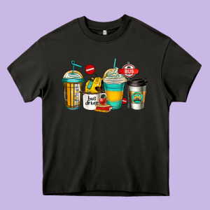 School Bus Driver Coffee Cups Heavy Core Tee Designed By Jasminsmagicworld