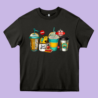 School Bus Driver Coffee Cups Heavy Core Tee Designed By Jasminsmagicworld