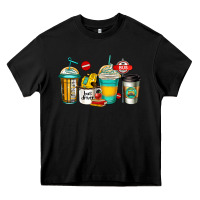 Black school bus driver coffee cups Heavy Core Tee - Jasminsmagicworld