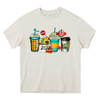 Cream school bus driver coffee cups Heavy Core Tee - Jasminsmagicworld