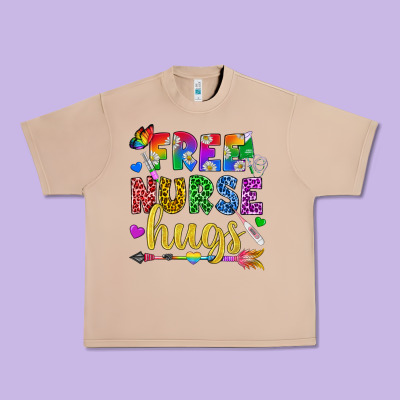 Free Nurse Hugs Pride Lgbtq+ Urban Heavy Tee Designed By Bundleandbundleshop