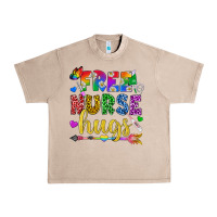 French Oak Free Nurse Hugs Pride LGBTQ+ Urban Heavy Tee - BundleAndBundleShop
