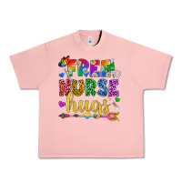 Salmon Free Nurse Hugs Pride LGBTQ+ Urban Heavy Tee - BundleAndBundleShop