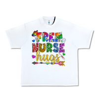 White Free Nurse Hugs Pride LGBTQ+ Urban Heavy Tee - BundleAndBundleShop