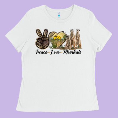 Peace Love Meerkats Ladies Tee Designed By Lillyallendesigns