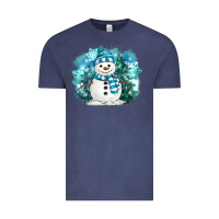 Vintage Denim winter snowman Vintage Tee - MaliasSmallBusiness